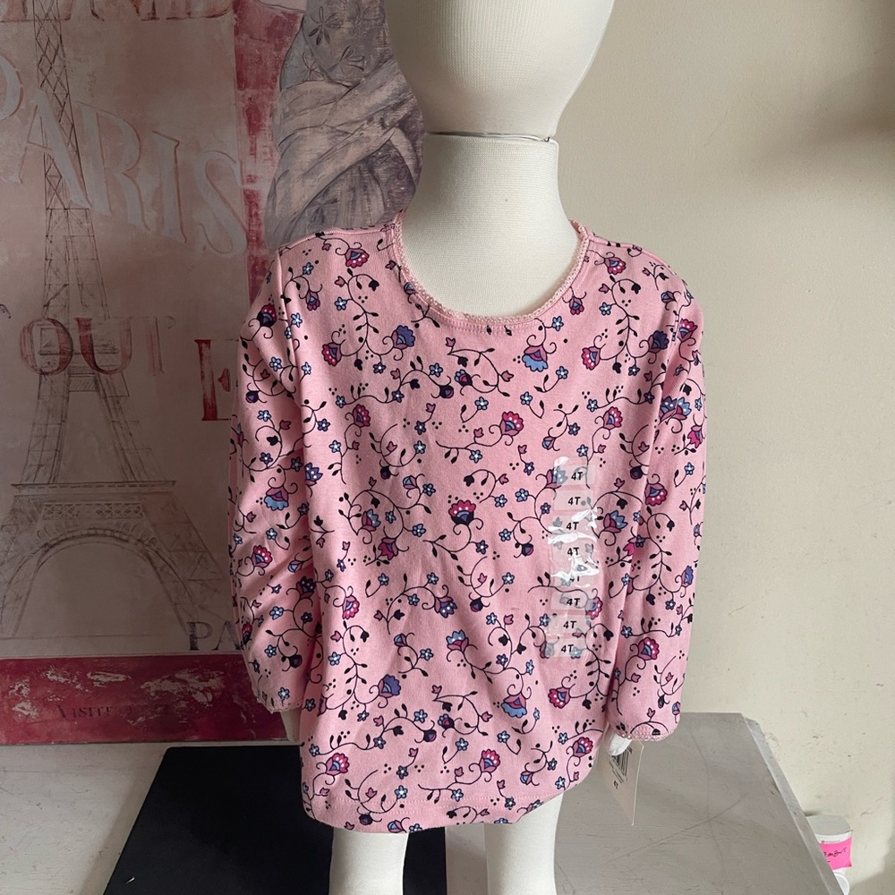 Green Dog Toddle Girl Pink Long Sleeve T-Shirt